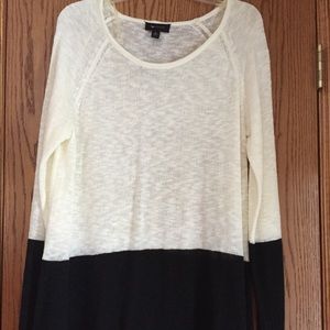 White and Black long sleeve sweater